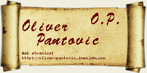 Oliver Pantović vizit kartica